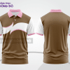 Mẫu áo polo đồng phục thương hiệu màu nâu phối đỏ đô mảng màu cách điệu hiện đại ctpb8124