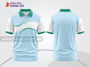Mẫu đồng phục polo doanh nghiệp màu be phối trắng điểm nhấn đường nét năng động ctpb8132
