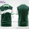 Mẫu áo polo đồng phục công ty màu xanh navy phối xanh rêu điểm nhấn hình học trẻ trung ctpb8133