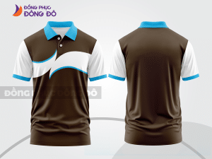 Mẫu đồng phục áo polo công sở màu đen phối nâu đường nét chuyển động khỏe khoắn ctpb8136