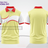 Mẫu đồng phục polo doanh nghiệp màu vàng kem phối trắng thiết kế bất đối xứng ctpb8137
