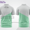 Mẫu áo polo nhóm công ty màu xanh ngọc phối be họa tiết mảng màu thể thao ctpb8156
