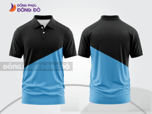 Mẫu đồng phục áo polo công sở màu xanh ngọc phối đen điểm nhấn đường nét năng động ctpb8158