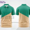 Mẫu áo polo công sở màu be phối xanh lá điểm nhấn hình học trẻ trung ctpb8159