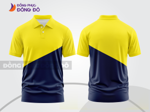 Mẫu áo polo đồng phục văn phòng màu vàng phối đen phối màu tương phản thanh lịch ctpb8162
