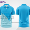 Mẫu áo polo công sở màu xanh cyan phối xanh ngọc mảng màu cách điệu hiện đại ctpb8164