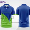 Mẫu áo polo đồng phục đội ngũ màu xanh lá phối xanh dương điểm nhấn đường nét năng động ctpb8165