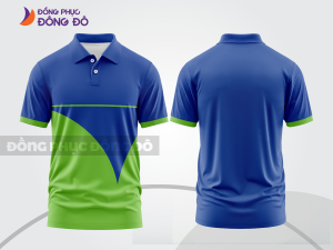 Mẫu áo polo đồng phục đội ngũ màu xanh lá phối xanh dương điểm nhấn đường nét năng động ctpb8165