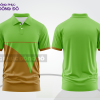 Mẫu áo polo đồng phục doanh nghiệp màu xám phối nâu họa tiết mảng chéo ctpb8167