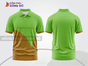 Mẫu áo polo đồng phục doanh nghiệp màu xám phối nâu họa tiết mảng chéo ctpb8167