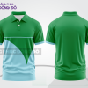 Mẫu áo polo đồng phục thương hiệu màu xanh lá phối xanh rêu sọc cách điệu nổi bật ctpb8168