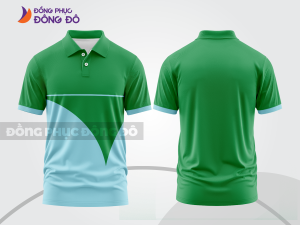 Mẫu áo polo đồng phục thương hiệu màu xanh lá phối xanh rêu sọc cách điệu nổi bật ctpb8168