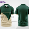 Mẫu áo polo đồng phục nhân viên màu xanh navy phối be đường nét chuyển động khỏe khoắn ctpb8169