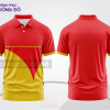 Mẫu áo polo đồng phục công ty màu be phối đỏ điểm nhấn đường nét năng động ctpb8172