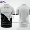 Mẫu đồng phục polo doanh nghiệp màu đen phối be đường nét chuyển động khỏe khoắn ctpb8176