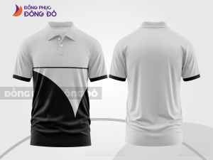 Mẫu đồng phục polo doanh nghiệp màu đen phối be đường nét chuyển động khỏe khoắn ctpb8176