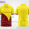 Mẫu áo polo đồng phục đội ngũ màu vàng phối đỏ đô sọc cách điệu nổi bật ctpb8182