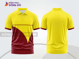 Mẫu áo polo đồng phục đội ngũ màu vàng phối đỏ đô sọc cách điệu nổi bật ctpb8182